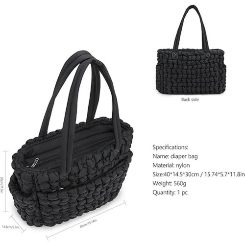 Gesteppte Wickeltasche, leichte Reisetasche für Mütter 2