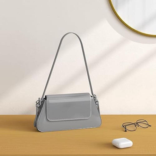 Y2K Metallic Silver Hobo Purse, Compact Evening Party Shoulder Bag 1
