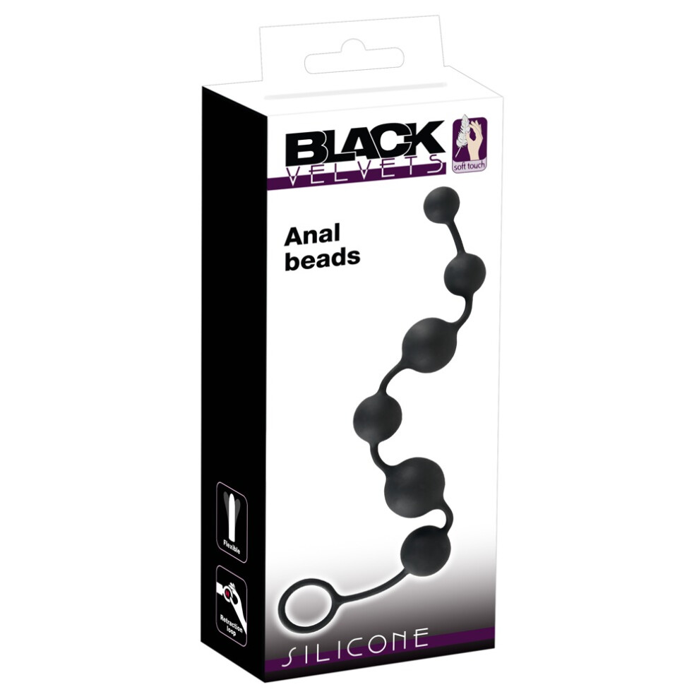 Black Velvets Black Anal Beads