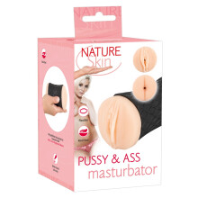 Nature Skin 2in1 Masturbaattori kahdella reiällä vaginaan tai peräaukkoon