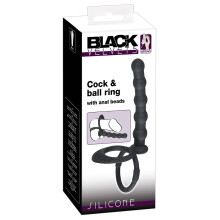 Black Velvets penisring med analdildo
