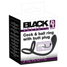Black Velvets 3-i-1 Penisring med Analplug