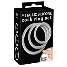 Metallic Silicone Cock Ring Set