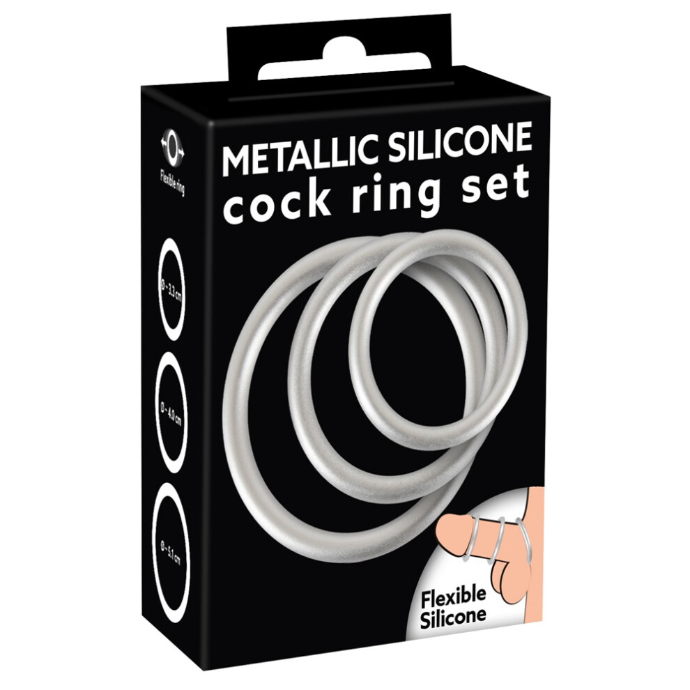 You2toys Metallic Silicone Cock Ring Set
