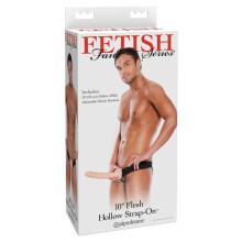 10" Flesh Hollow Strap-on