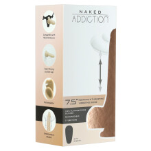 Naked Addiction Pyörivä ja Työntävä Vibroiva Dong Kaukosäätimellä 19 cm