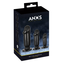 ANOS Sæt med 3 Analplugs i Forskellige Størrelser Sort