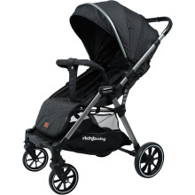 RichBaby Dash Pushchair - from Birth to 3 Years (15kg), Lightweight, Easy One-Hand Fold, Compact Stroller, Large Extendable Hood