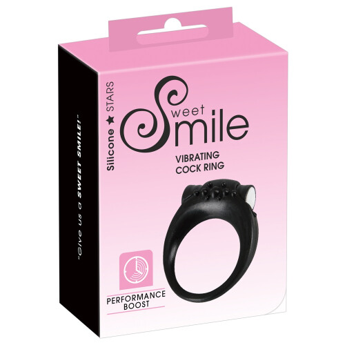 Sweet Smile Sort Penisring med VibroBullet
