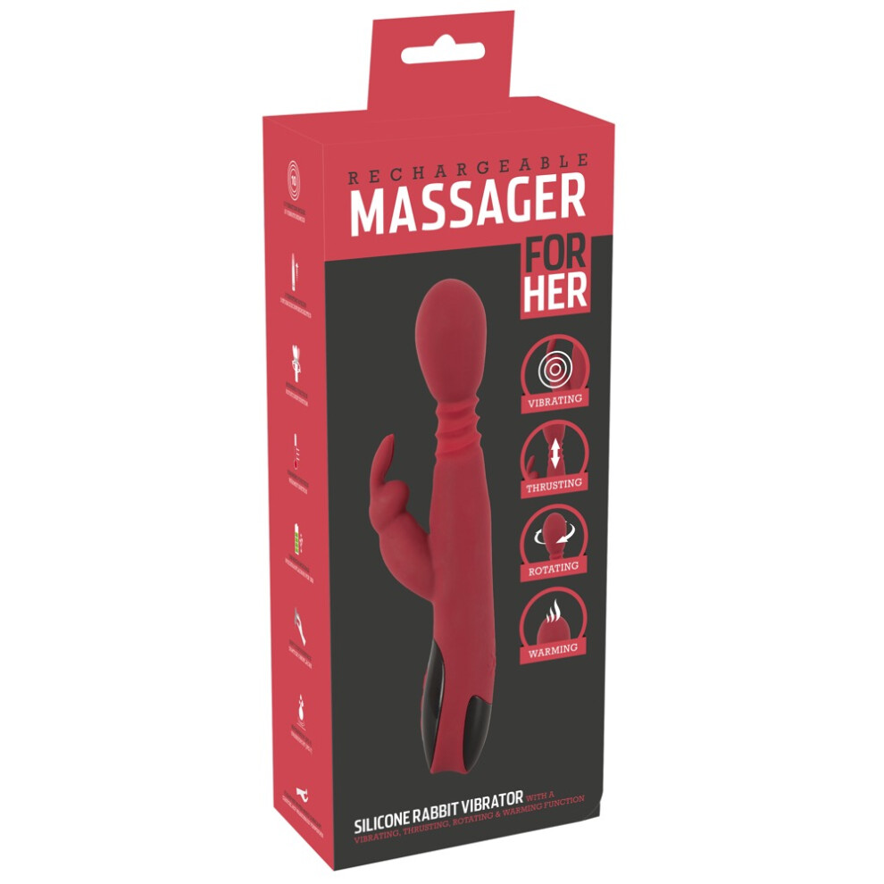 You2toys Red/Black Silicone Rabbit Vibrator