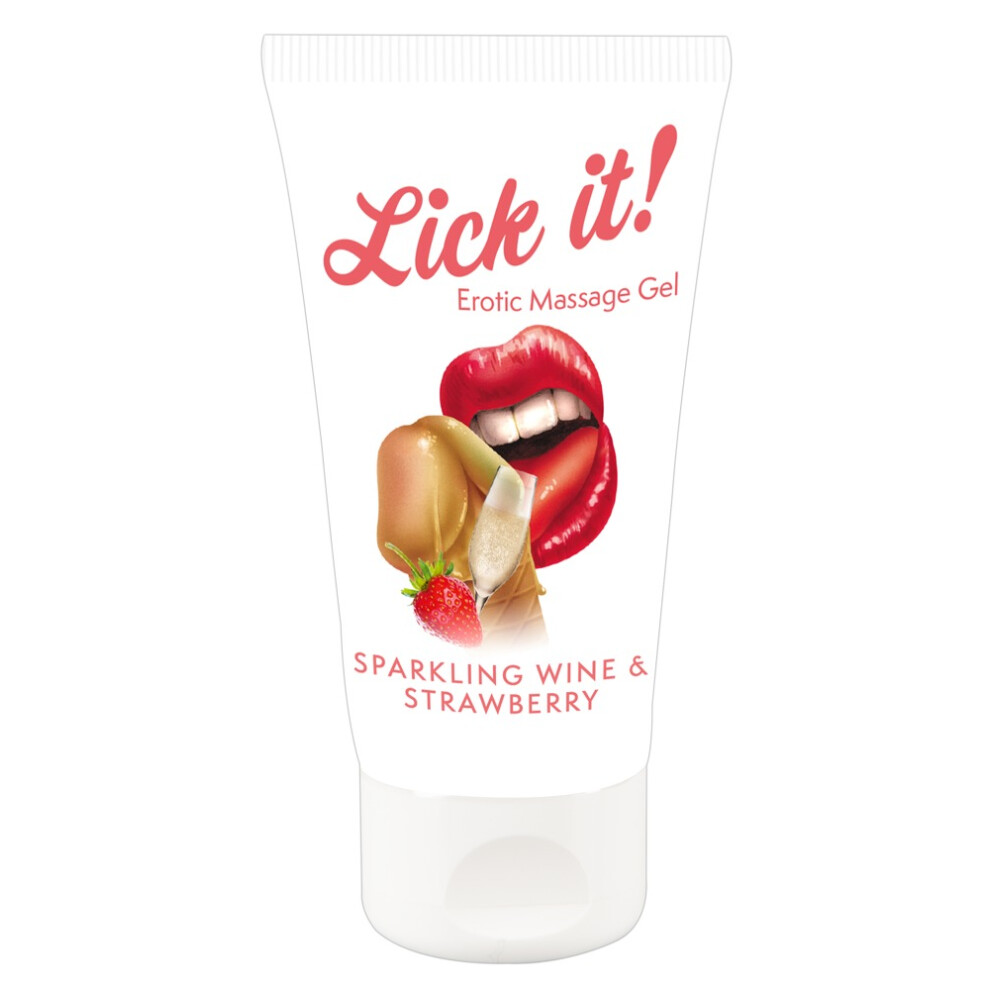 Lick It! Erotic Massage Gel Sparkling Wine And Strawberry