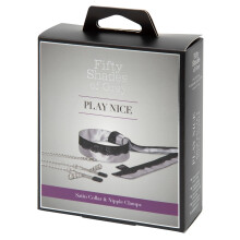Play Nice Satin Collar & Nipple Clamps
