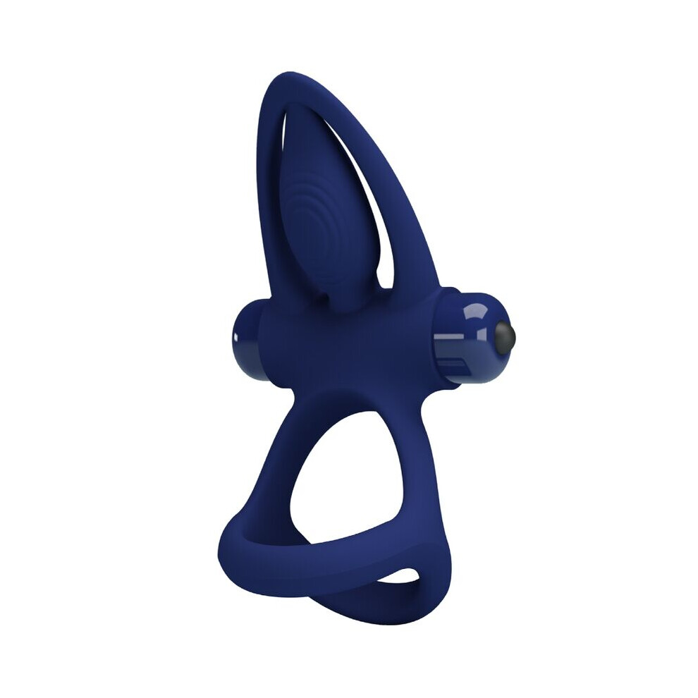 Pretty Love Male Blue Pretty Love - Mat Double Ring With Vibration & Stimulator