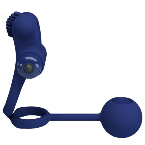 PRETTY LOVE - REMINGTON DOUBLE VIBRATING RING WITH PLUG BLUE 1