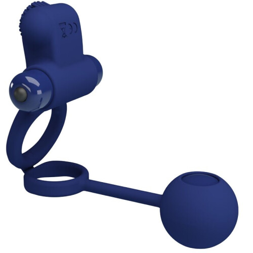 PRETTY LOVE - REMINGTON DOUBLE VIBRATING RING WITH PLUG BLUE 2