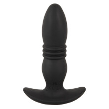 ANOS Silikone Vibrerende Analplug med Thrust Funktion og Fjernbetjening Sort
