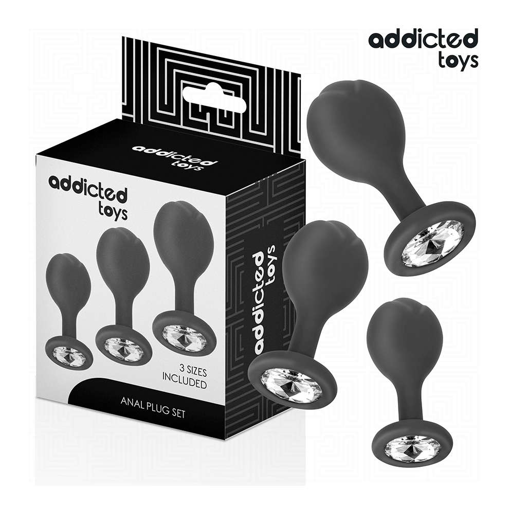 Addicted Toys - Set Of 3 Anal Plug Silicone With Jewel