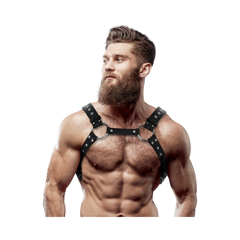 Fetish Submissive Attitude - Mens Eco-Leather Chest Harness With Studs