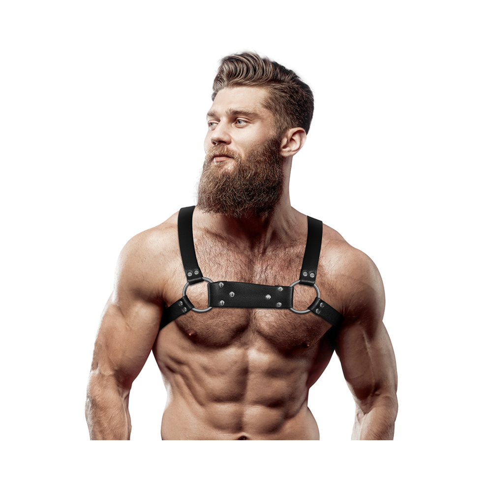 Fetish Submissive Attitude - Mens Eco-Leather Bulldog Chest Harness Size M/L