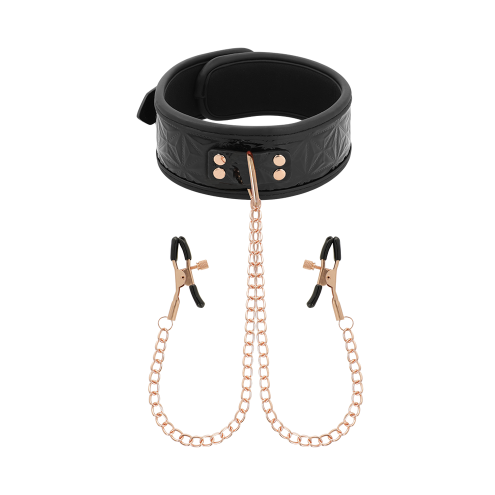 Begme Black Edition Black Begme - Edition Collar With Nipple Clamps With Neoprene Lining