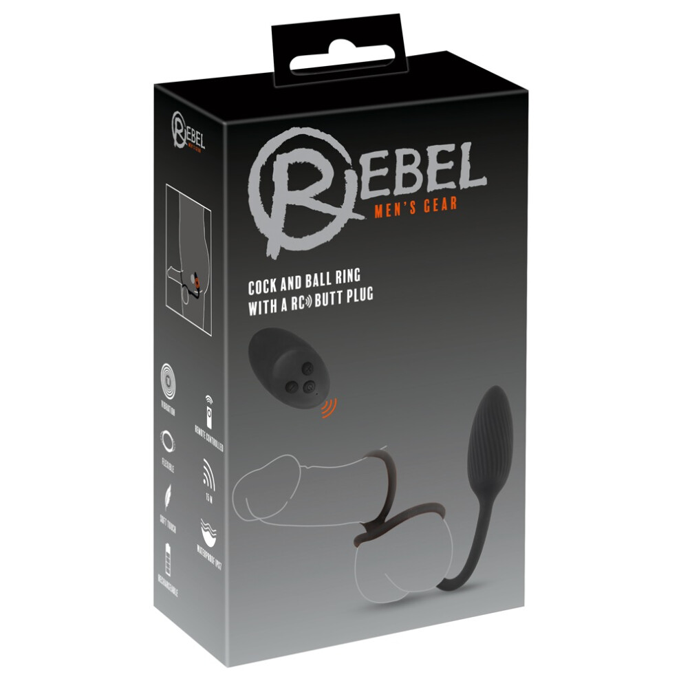 Rebel Cock And Ball Ring With Rc Butt Plug