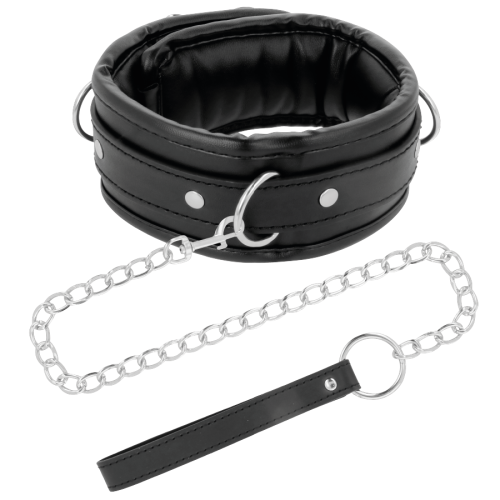 DARKNESS - SOFT LEATHER NECKLACE WITH CHAIN 1