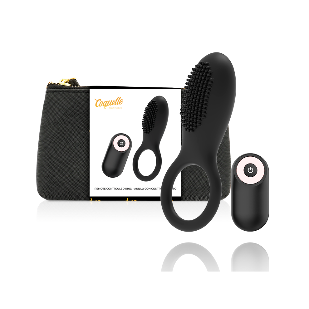 Coquette Toys Black/Gold Coquette Chic Desire - Cock Ring Remote Control Rechargeable