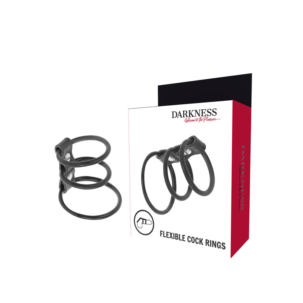 Darkness Bondage Darkness - Set Of 3 Flexible Penis Rings