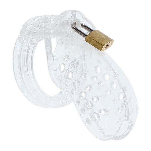 HIDDEN DESIRE - EXTREME CHASTITY COCK CAGE ACRYLIC ADJUSTABLE CLEAR