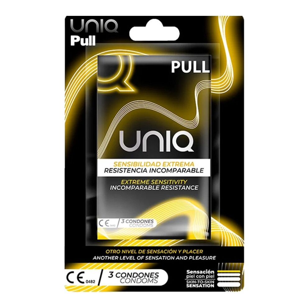 Uniq - Pull Latex Free Condoms With Strips 3 Units