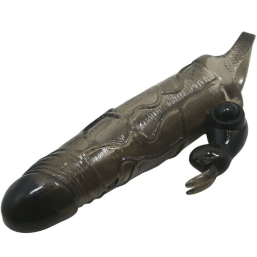 BAILE - BRAVE MAN PENIS COVER WITH RABBIT BLACK 16.5 CM 2