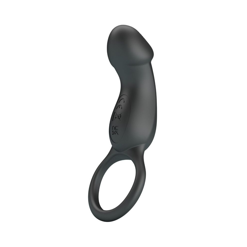 Pretty Love Male Black Pretty Love - Trae Vibrating Ring With Stimulator