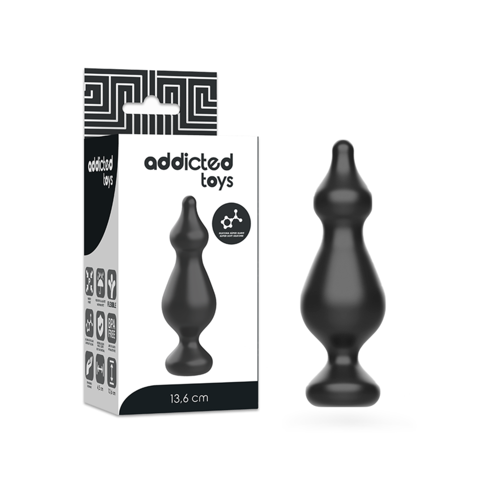 Addicted Toys Black - Anal Sexual Plug 13.6 Cm