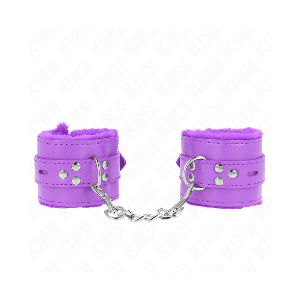 Kink Wrist Restraint Purple Kink - Fur Lined Wrist Restraints With Square Holes And Belt Adjustable 17-29 Cm X 6 Cm