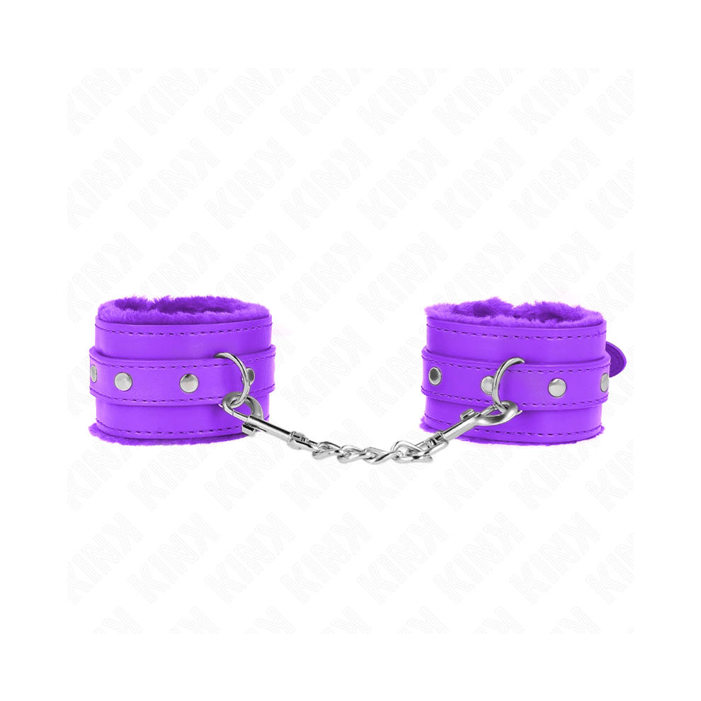 Kink Wrist Restraint Purple Kink - Premium Fur Lined Wrist Restraints With Belt Adjustable 17-29 Cm X 6 Cm