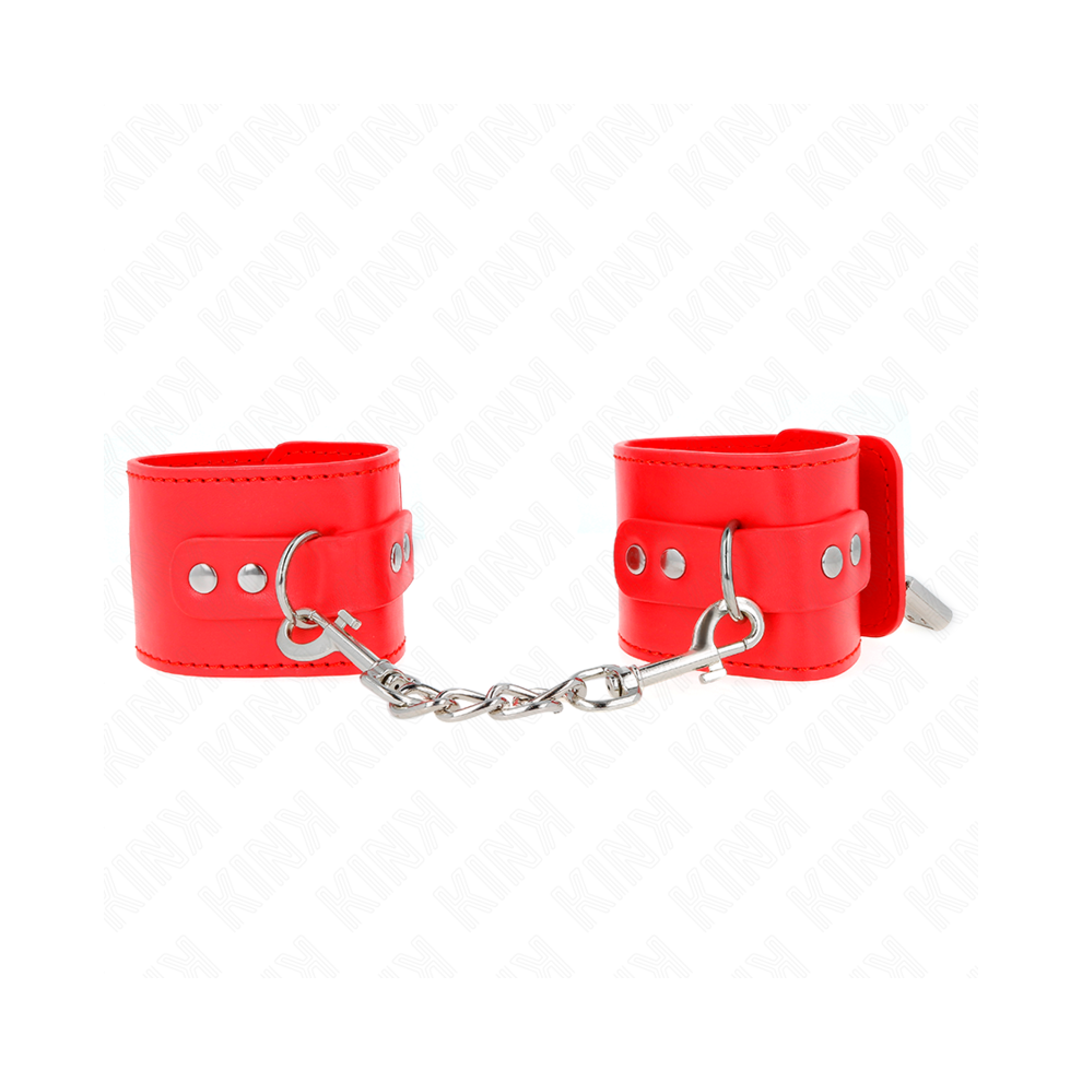 Kink Wrist Restraint Red Kink - Wrist Restraints With Padlock Closure Adjustable 16-23 Cm X 5.5 Cm