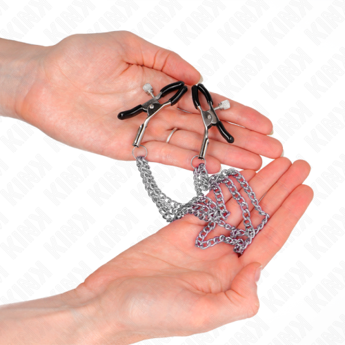 KINK - NIPPLE CLAMPS WITH 3 CHAINS SILVER 20/23/28 CM 2