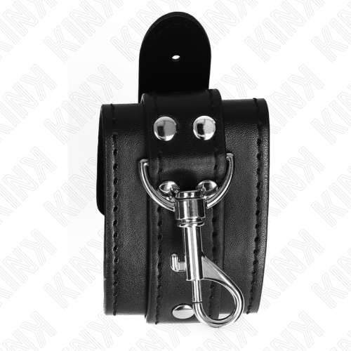 KINK - LOCKABLE DUNGEON WRIST RESTRAINTS BLACK ADJUSTABLE 21-28 CM X 5.5 CM 2