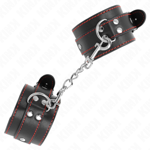 KINK - WRIST RESTRAINTS BLACK WITH RED LINING ADJUSTABLE 20-28 CM X 5.5 CM 1