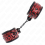 KINK - DIAMOND PATTERN WRIST RESTRAINTS DARK RED ADJUSTABLE 17-26 CM X 5.5 CM 2