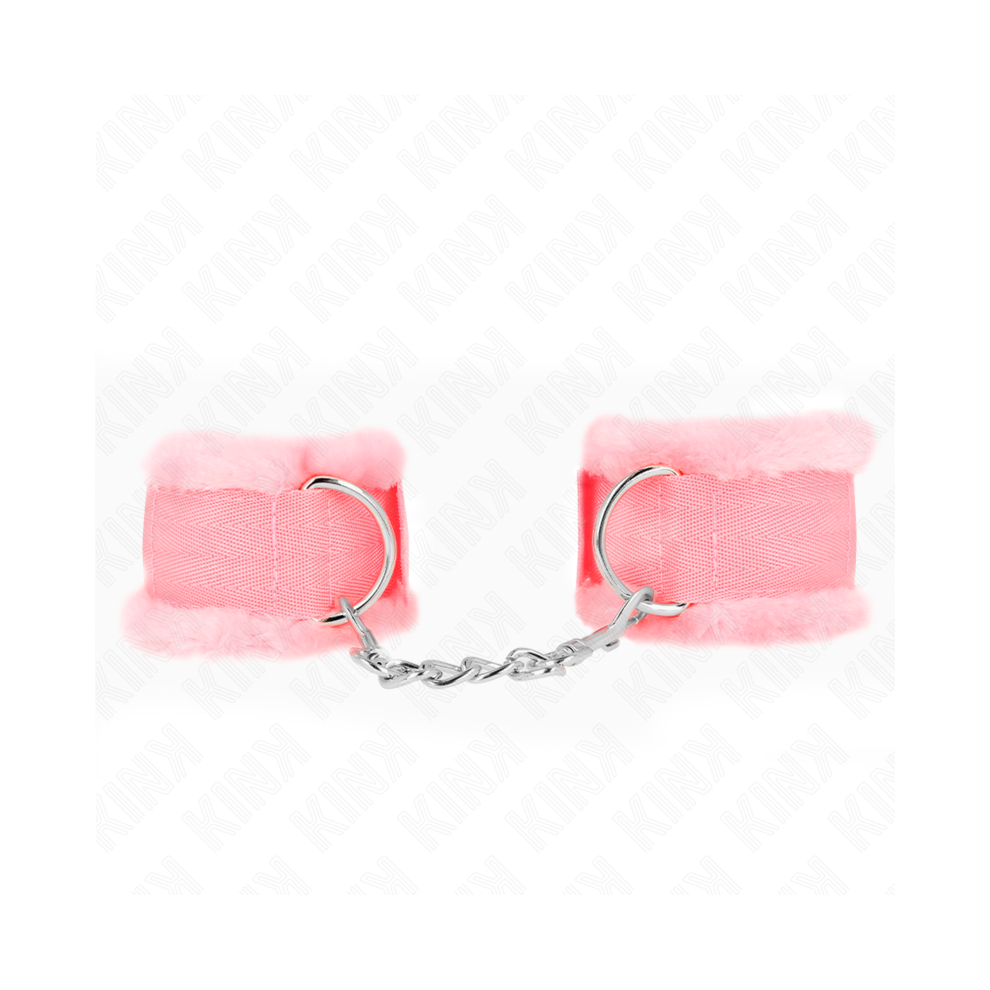 Kink Wrist Restraint Pink Kink - Furry Lined Wrist Restraints Adjustable 17-31 Cm X 7 Cm