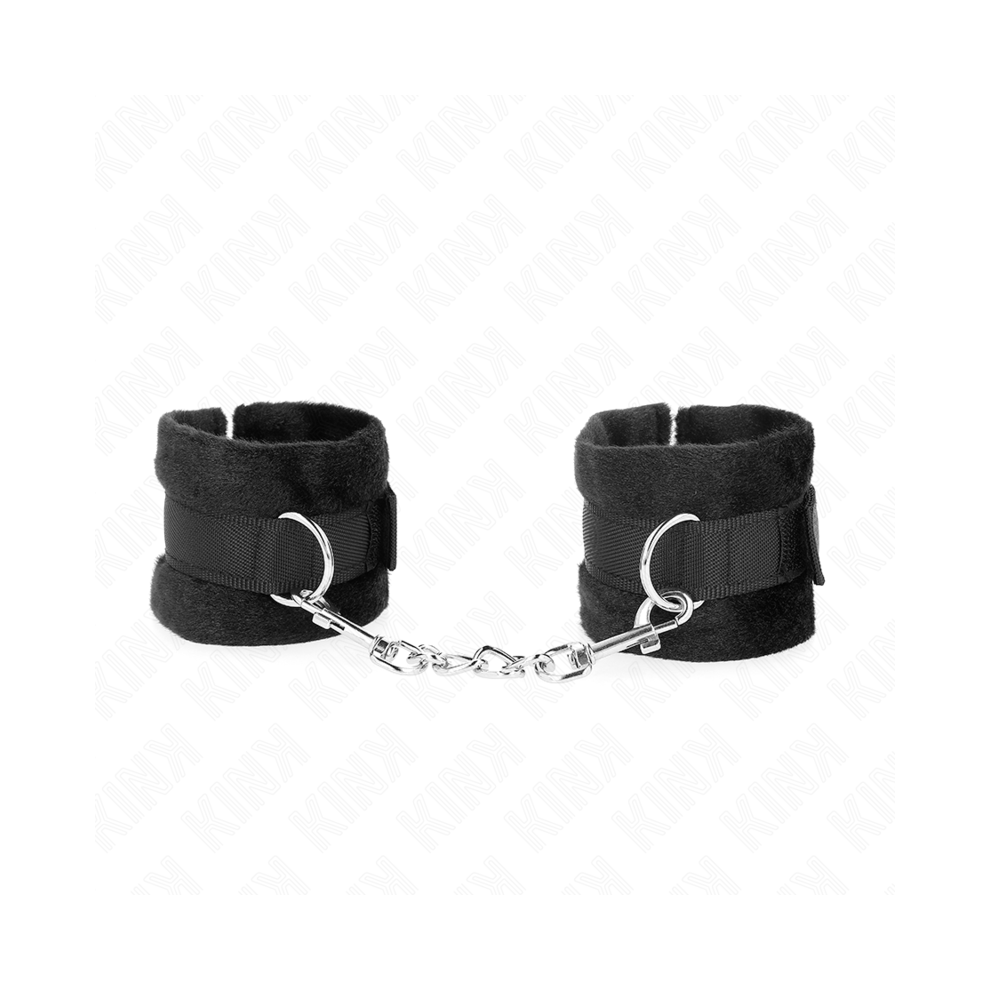 Kink Wrist Restraint Black Kink - Beginner Fur Hand Cuffs 30 X 7 Cm