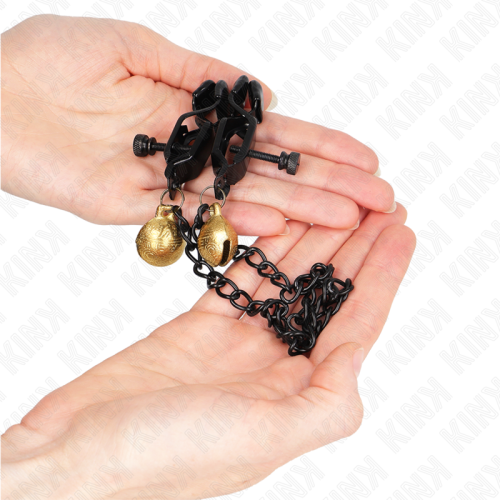 KINK - FLAT CHAIN NIPPLE CLAMPS AND BELL SILVER 30 CM 2