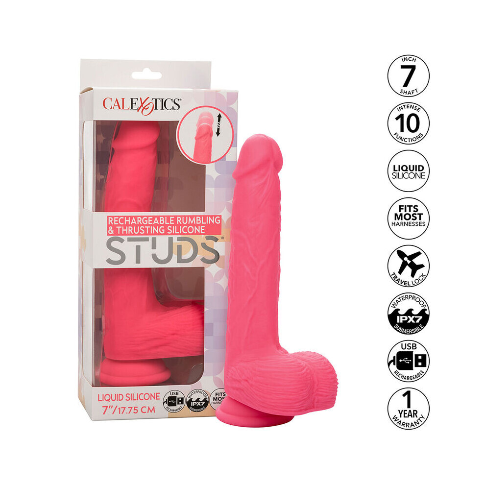 Calexotics Pink - Studs Realistic Vibrator 10 Vibrations