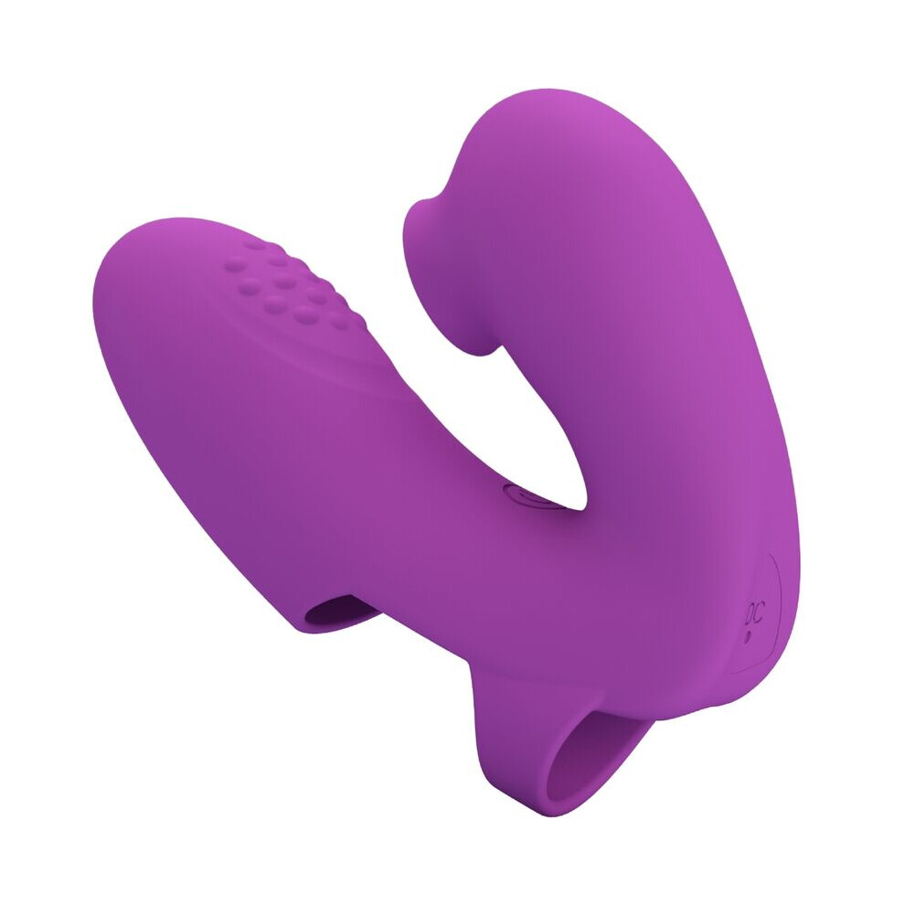 Pretty Love Purple - Athena Finger Vibrator With Clitoris Stimulator
