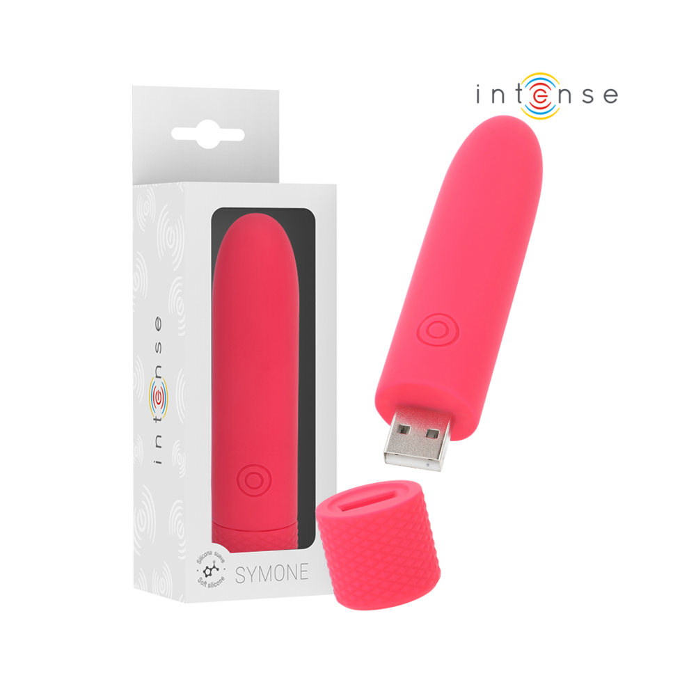 Intense Fun Red Intense - Symone Usb Rechargeable Vibrating Bullet 8 Vibrations 10 X 2.2 Cm
