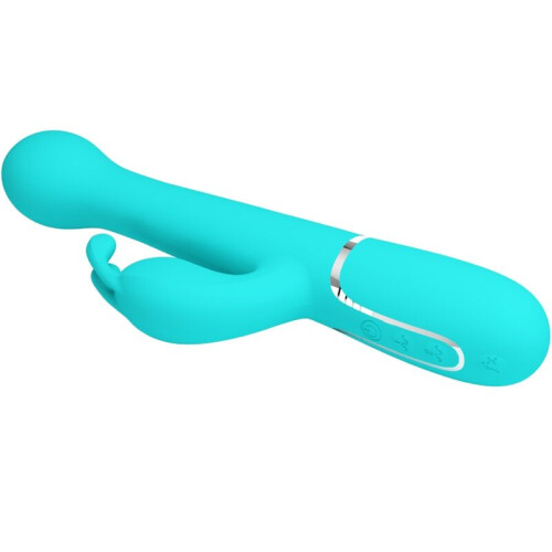 PRETTY LOVE - DEJON RABBIT VIBRATOR 3 IN 1 MULTIFUNCTION AQUA GREEN 2