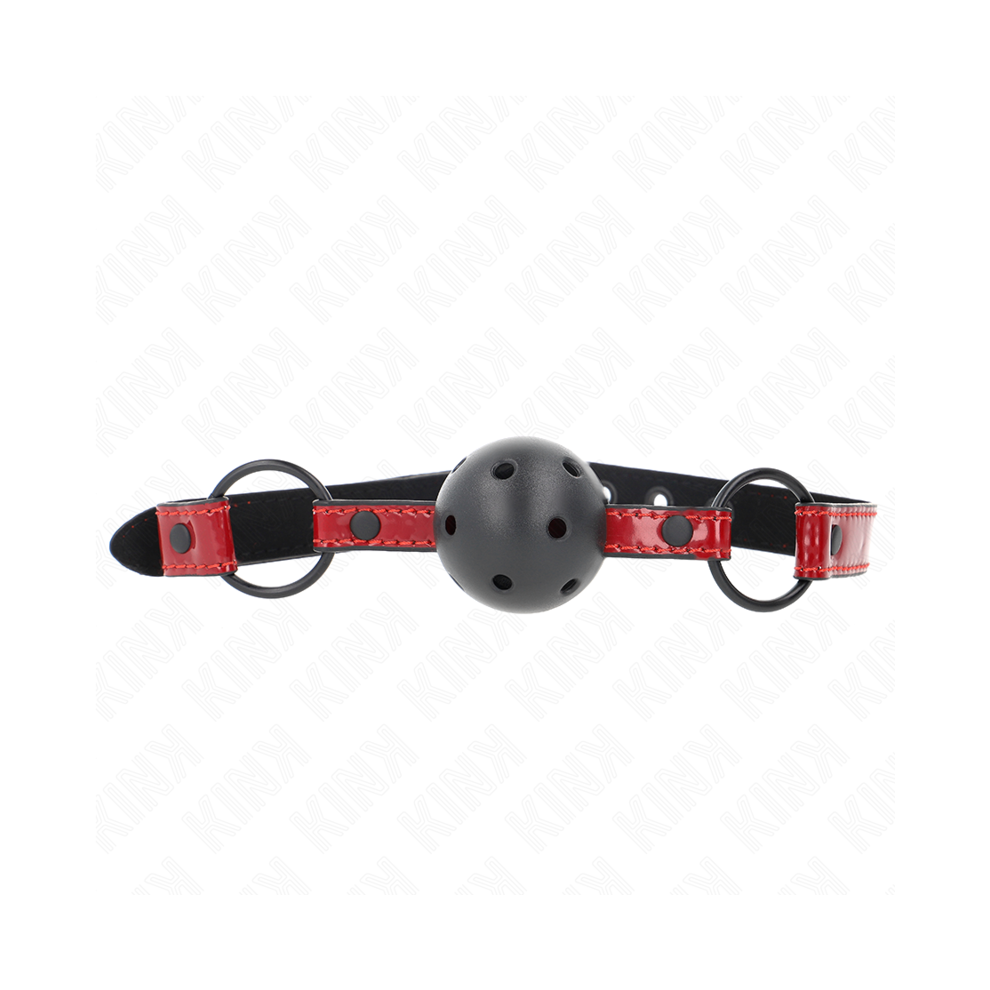 Kink Collar & Gag Kink - Shiny Leatherette Ball 4.5 Cm Gag 63.5 X 2 Cm Adjustable 41 X 59 Cm