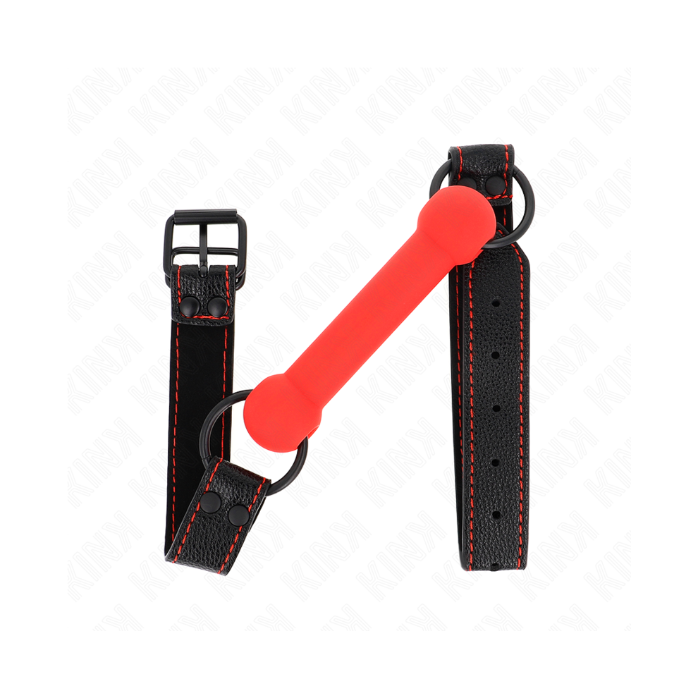 Kink Collar & Gag Red Kink - Bone Gag With Leatherette Strap Adjustable 41-57 Cm