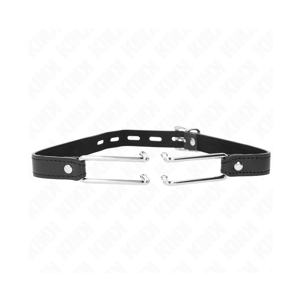 Kink Collar & Gag Kink - Metal Hook Gag 11.5 Cm With Leatherette Strap Adjustable 39-58 Cm X 2 Cm